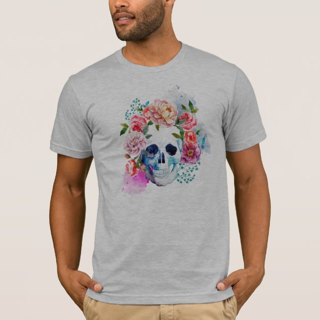 Camiseta Elegante Día de los Muertos Floral Skull | Camiset (Anverso)