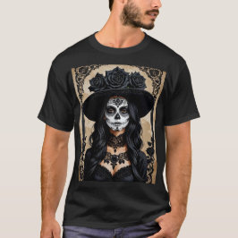 Camiseta Elegante Día Gótico de la Catrina Muerta