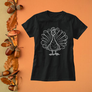 Camiseta Elegante dibujo de la Turquía del Día de Acción de