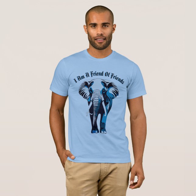 Camiseta Elegante Diseño de Contorno Mujer-Elefante - (Anverso completo)