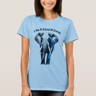 Camiseta Elegante Diseño de Contorno Mujer-Elefante -
