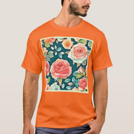 Camiseta Elegante diseño de florecimiento Rosa