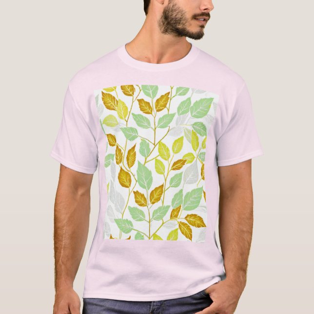 Camiseta Elegante diseño de hojas inspirado en la naturalez (Anverso)