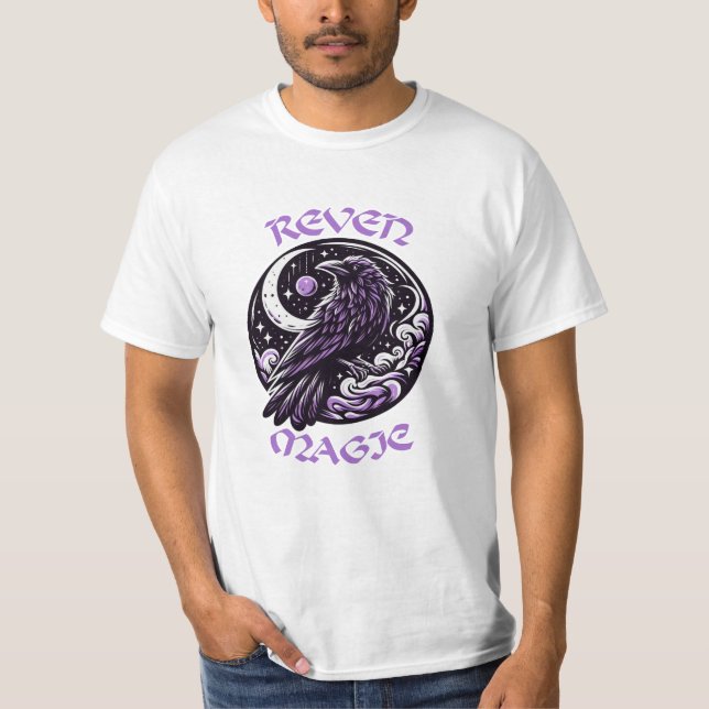 Camiseta Elegante diseño de raven con encanto simbólico (Anverso)