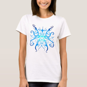 Camiseta Elegante diseño de tatuaje tribal - azul