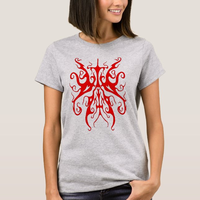 Camiseta Elegante diseño de tatuaje tribal - rojo (Anverso)