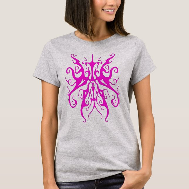 Camiseta Elegante diseño de tatuaje tribal - rosa (Anverso)