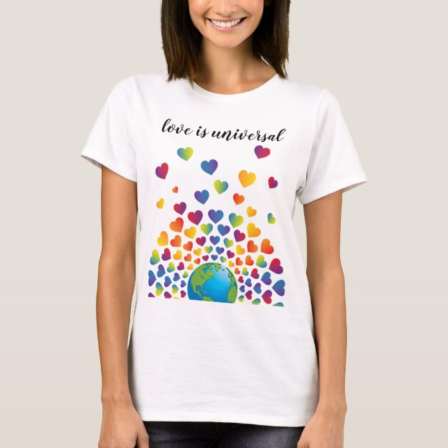 Camiseta Elegante diseño Minimalista y colorido del corazón (Anverso)