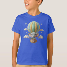Camiseta Elegante elefante de ganchillo en globo aerostátic