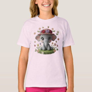Camiseta Elegante elefante de primavera estilo crochet