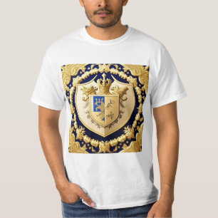 Camiseta Elegante Escudo Ornamental Dorado con Escudo
