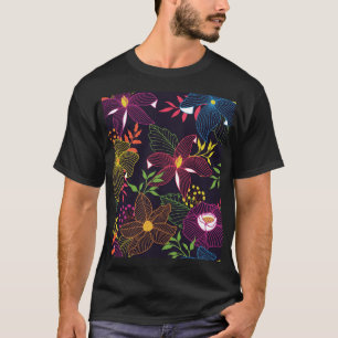 Camiseta Elegante estampado floral sin fisuras, diseño artí