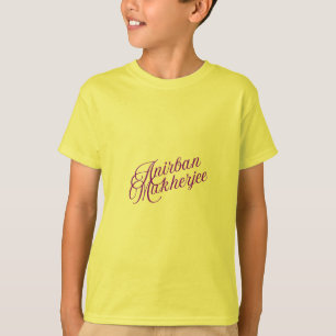 Camiseta Elegante Estilo De Firma Nombre Art Anirban Mukher