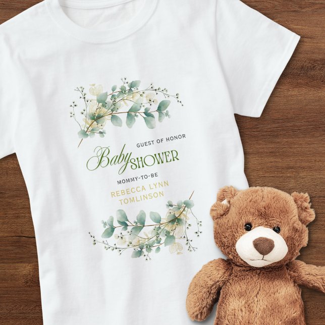 Camiseta Elegante Eucalyptus Sexo Neutral Baby Shower (Subido por el creador)