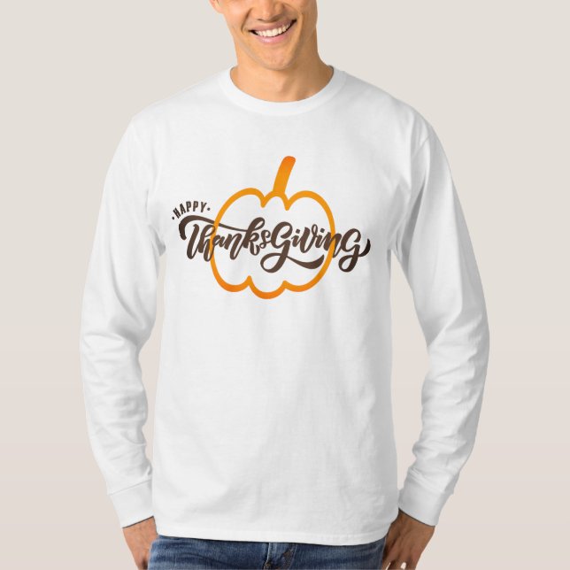Camiseta Elegante Feliz Día de Acción de Gracias con Calaba (Anverso)