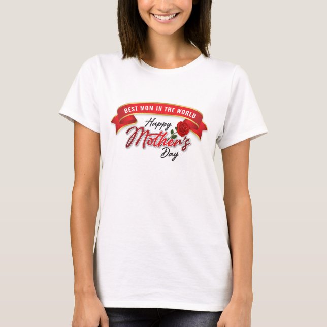 Camiseta elegante feliz Día de la Madre (Anverso)