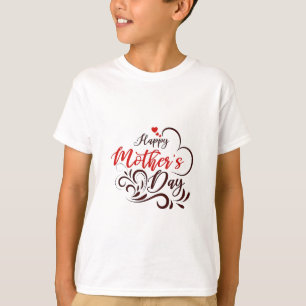 Camiseta Elegante Feliz Día de la Madre Corazón Floral Tee