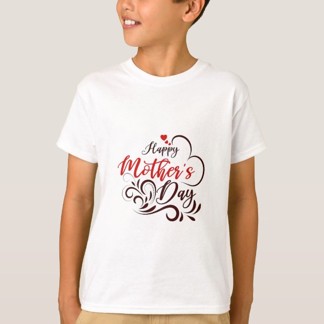 Camiseta Elegante Feliz Día de la Madre Corazón Floral Tee (Anverso)