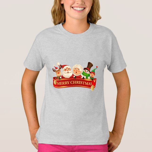 Camiseta Elegante Feliz Feliz Navidad, Feliz Año Nuevo (Anverso)