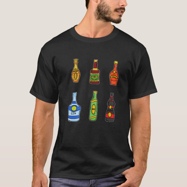 Camiseta Elegante festival de Fiesta Whisky Gin para bebida (Anverso)