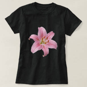 Camiseta Elegante Flor de Lirio Rosa