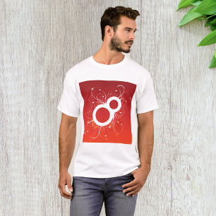 Camiseta Elegante Floral Número 8 Rojo Abstracto