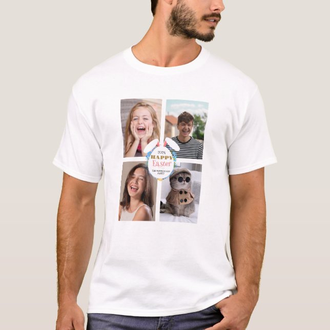 Camiseta Elegante foto de la familia de los huevos de Pascu (Anverso)