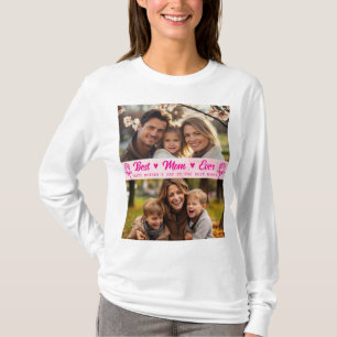 Camiseta Elegante foto de texto del Día de la Madre acuarel