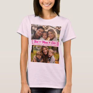 Camiseta Elegante Foto de Texto Día de la Madre Acuarela Ro
