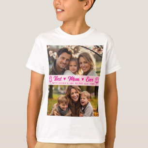 Camiseta Elegante Foto de Texto Día de la Madre Acuarela Ro