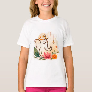 Camiseta Elegante Ganesha Loto Diwali