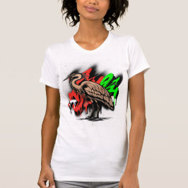 Camiseta Elegante garganta natural de la garza