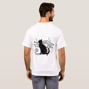 Camiseta Elegante Gato Negro y Ojo Egipcio camis