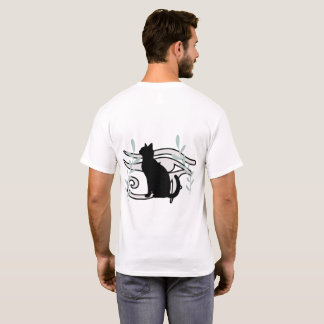Camiseta Elegante Gato Negro y Ojo Egipcio | camis