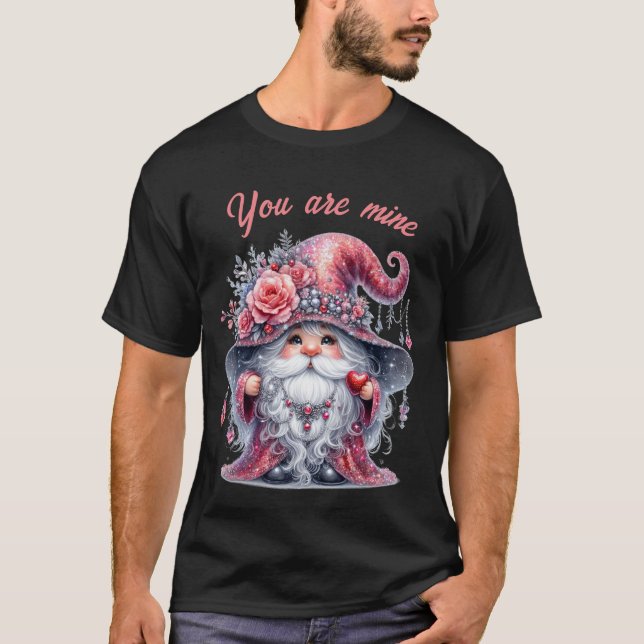 Camiseta Elegante gnomo de color rojo plateado (Anverso)