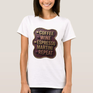 Camiseta Elegante Gold CAFÉ VINO MARTINI DE ESPRESSO REPETI