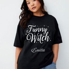 Camiseta Elegante Gracioso nombre de bruja caligrafía de Ha