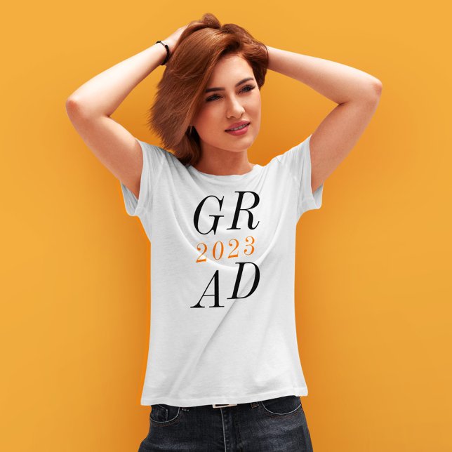 Camiseta Elegante Graduación Superior Moderna (Stylish Modern Grad High School Senior Graduation T-Shirt)