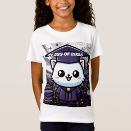 Camiseta Elegante Gratuación Kitty Purple Gown Balloon