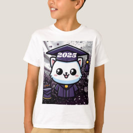 Camiseta Elegante Gratuación Kitty Purple Gown Balloon
