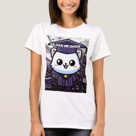 Camiseta Elegante Gratuación Kitty Purple Gown Balloon