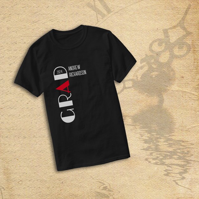 Camiseta Elegante gris rojo blanco negro negrita (Subido por el creador)