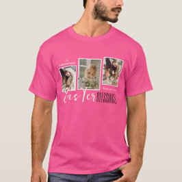Camiseta Elegante guión Feliz Familia de Pascua Tres Foto
