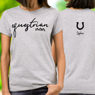 Camiseta Elegante guión Madre Ecuestre Herradura Nombre