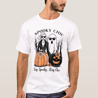 Camiseta Elegante Halloween con fantasmagórico Flair