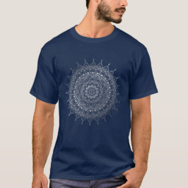 Camiseta Elegante Henna Mandala floral plateado