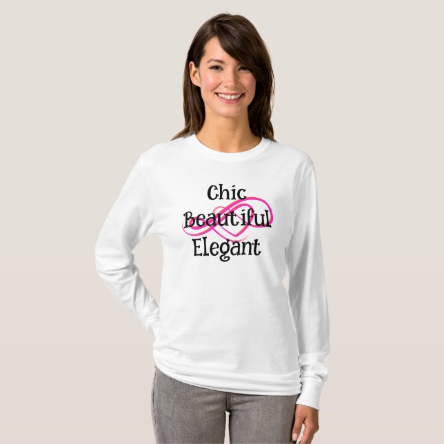 Camiseta elegante, hermosa y chic (Anverso completo)