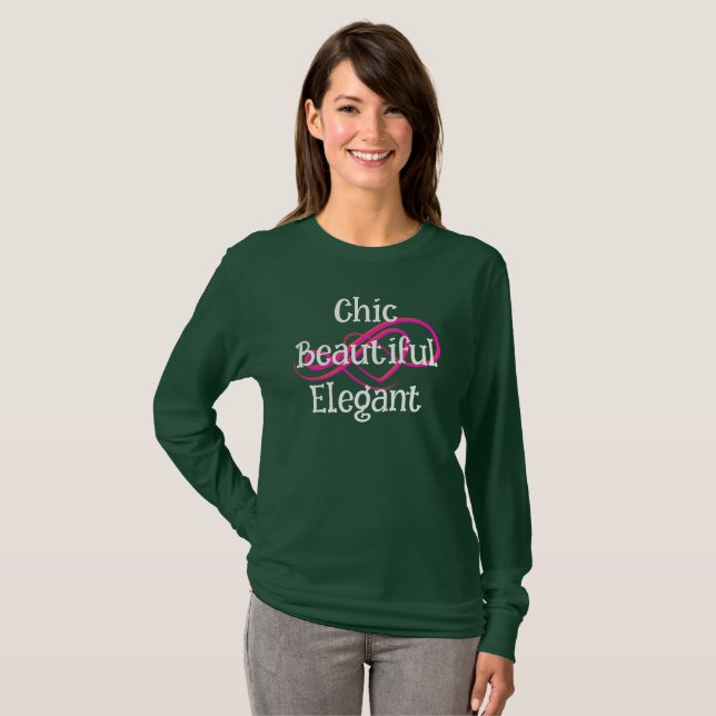 Camiseta elegante, hermosa y chic (Anverso completo)