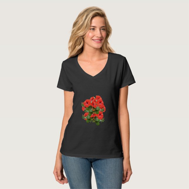 Camiseta Elegante Hibiscus Bloom Floral Greeneration Garden (Anverso completo)