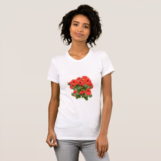 Camiseta Elegante Hibiscus Blooms Floral Greeneration Garde (Anverso completo)
